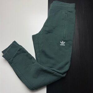 Adidas Originals Essentials Fleece Trefoil Pants Slim Fit Green Jogger Size S